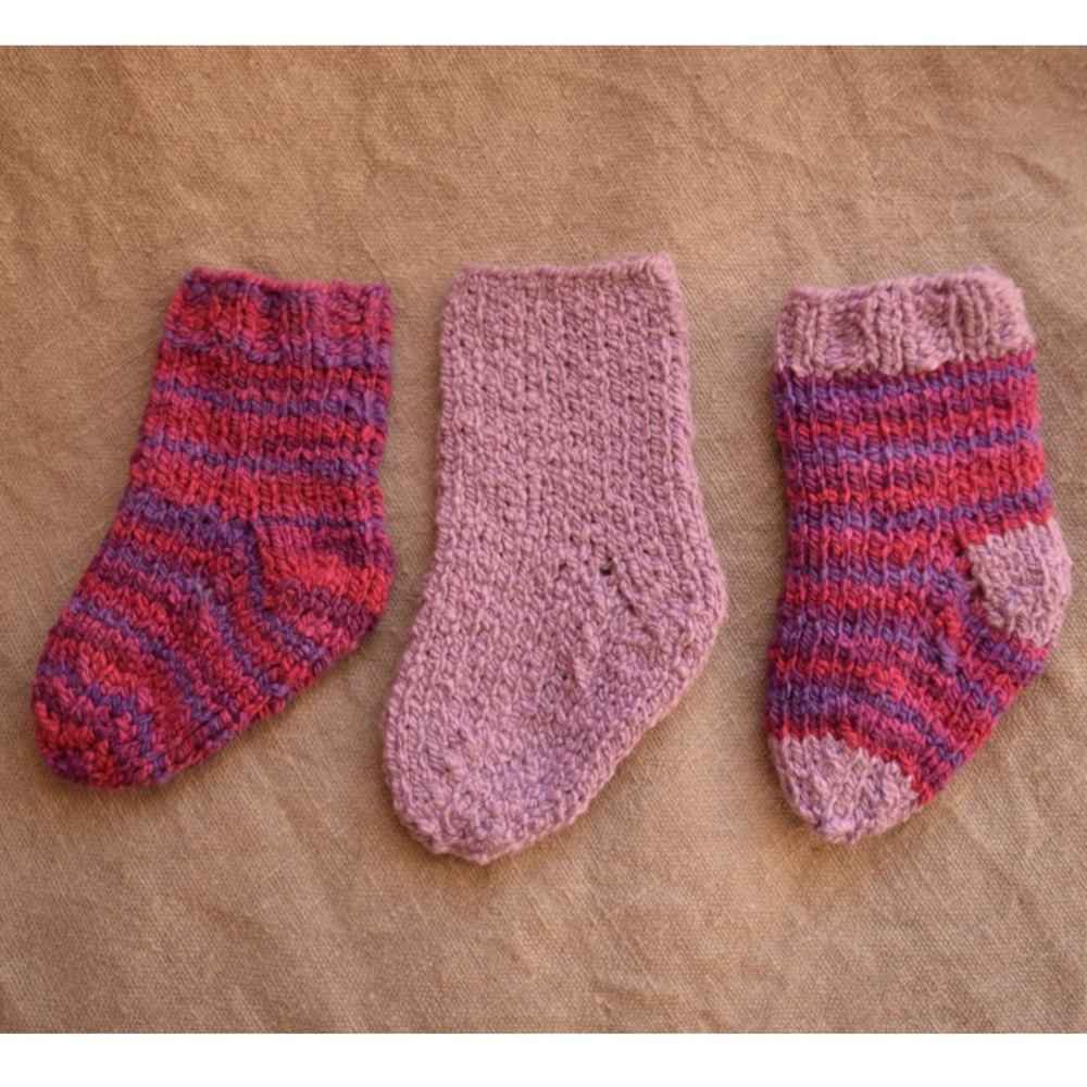 Set of 3 pairs Handmade Baby Socks